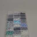 1080pcs 8mm Glass Beads 24 Color Black Bracelet Beads Round Crystal Glass Bead Marble Rosary Loose Bead for Bracelet Necklace Jewelry Making Supplies Women Men Halloween Eid Mubarak Ramadan Decoration