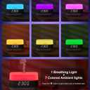 Versatile Essential Oil Diffuser, 300ml Aroma Diffuser with Bluetooth Speaker and Alarm Clock, 7 Colors LED Light Aromatherapy Diffusers & Cool Mist Humidifier 3-Level Brightness, Auto-Off Protection