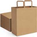 BagDream Large Paper Grocery Bags 12x7x14 Inches 100Pcs - Kraft Brown Shopping Bags With Handles, Heavy Duty Barrel Sack, Recycled Takeout Retail Paper Gift Bags Bulk