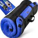 3 Inch GAIALOOP Thick Memory Foam Camping Mattress Sleeping Pad [Car/Tent/Cot] Glamping Portable Floor Mat Roll Up Futon Mattress for Guests Sleepover (Full:75*54*3", Lapis Blue)