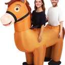 Two Person Inflatable Horse Costume Adult, Blow up Horse for Couples Halloween Costumes 2026 Funny Cosplay Outfit