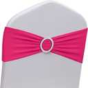 50 Pack Hot Pink Chair Sashes, Spandex Chair Bands Bows for Wedding Party Birthday Baby Shower Decor, Hot Pink Sashes for Chairs Banquet Events Decoration