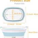 Collapsible Dog Bath Tub for Small Dogs & Cats, Portable Puppy Bath Tub with Water Drain Plug, Space Saving Foldable Pet Bathtub for Indoor & Outdoor Use, Blue
