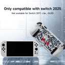 JEMDO Raised Anti-Slip Handle Protective Case Compatible with Nintendo Switch 2 (2025) – Slim Shockproof TPU Cover with Textured Grip, Ergonomic Comfort, White Shell with Rock Hand Street Art