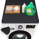 27'' x 27'' Washer and Dryer Covers for the Top, Non-slip Silicone Washer Dryer Top Protector for Washing Machine, Waterproof Washer Dryer Countertop for Laundry Kitchen Home (Black)