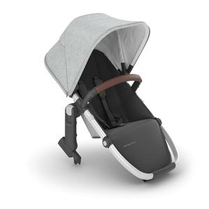 UPPAbaby RumbleSeat V2+ Second Lower Seat/Compatible with Vista V2 and Vista V3 / Adapters, Bumper Bar, Bug Shield Included/Stella (Grey Brushed Mlange/Silver Frame/Chestnut Leather)