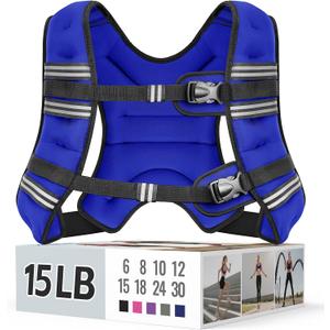 Zeerun Weighted Vest for Women & Men with Reflective Stripe and Adjustable Buckle, Comfortable & Durable Rucking Vest for Walking, Running & Strength Training