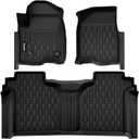 Floor Mats Fit for 2019-2026 Chevy Silverado 1500/GMC Sierra 1500, 2020-2026 Chevrolet Silverado/GMC Sierra 2500HD/3500HD Crew Cab with Rear Under-Seat Storage, TPE All Weather Floor Liner Car Mats