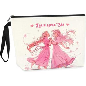 IAXIC Friendship Gifts for Women Sister Makeup Bag Best Friend Gift Encouragement Gift for Teens Cosmetic Bag Graduation Gifts for Her Travel Pouch Sister Birthday Gifts