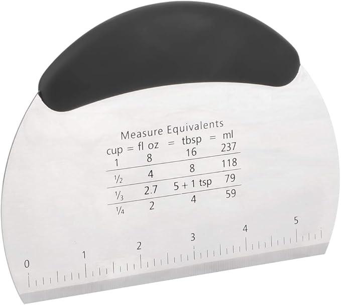 Pastry Knife, Stainless Steel Pastry Scraper Shredder Flour Pastry Knife Pastry Scale Measuring Baking Tool(Black)