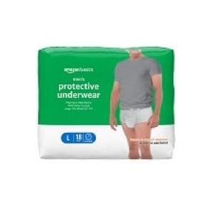 Amazon Basics Maximum Absorbency Incontinence Underwear for Men with Leak Protection and Odor Control, Large, 36 Count (2 Packs of 18)