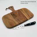 Cheese Knife Set - MATTSTONE HILL Cheese Knife & Acacia Cheese Board Set, Soft & Semi Hard Cheese Knife, Cutting Board, Charcuterie Board, Wood Serving Platter