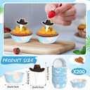 2 x Vesici 200 Counts Cartoon Style Cupcake Liners and 200 Counts Cowboy Hat Cupcake Toppers Baking Cups Cake Wrappers Greaseproof Muffin Liners for Baby Shower Birthday Theme Party Supplies