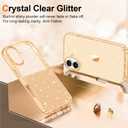6 x Hython for iPhone 16 Case Glitter, Clear Glitter Sparkly Shiny Bling Sparkle Cute Cover, Anti-Scratch Soft TPU Thin Slim Fit Shockproof Protective Phone Cases for Women Girls, Gold Glitter