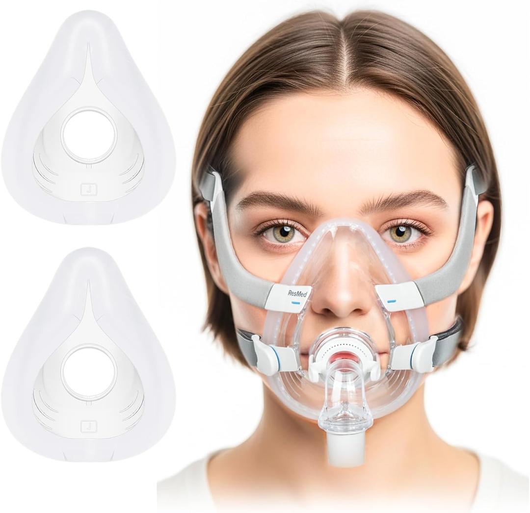 2 Packs Airfit F20 Large Replacement Cushion, Full Face Seamless Seal, Compatible with Origianl Frame, Premium Liquid Silicone CPAP Accessories - L