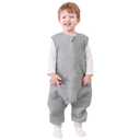 HOMEAL Toddler Sleep Sack with Feet, 1.0 TOG Baby Sleep Sack Wearable Blankets Baby 3t-5t (Grey)