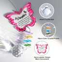 Sympathy Butterfly Crystal Suncatcher Gifts for Loss of Daughter Bereavement Gift Idea for Loss of Daughter Crystal Suncatcher Butterfly Rainbow Maker Window Hanging (Pink)