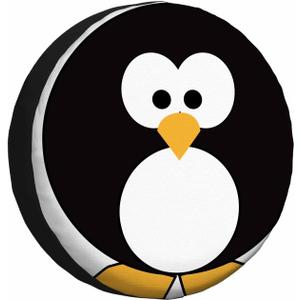 Cartoon Penguin Spare Tire Cover Simple and Cool Penguin Pattern Print Weatherproof Universal Wheel Protectors Camper Tire Covers for Trailer Rv Travel(17 inch)