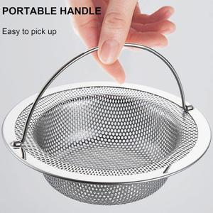 LASSHSWA Kitchen Sink Strainer Stainless Steel, Kitchen Sink Drain Strainer with Handle, Sink Strainers with Large Wide Rim 4.5" Diameter for Kitchen Sinks (1PC)