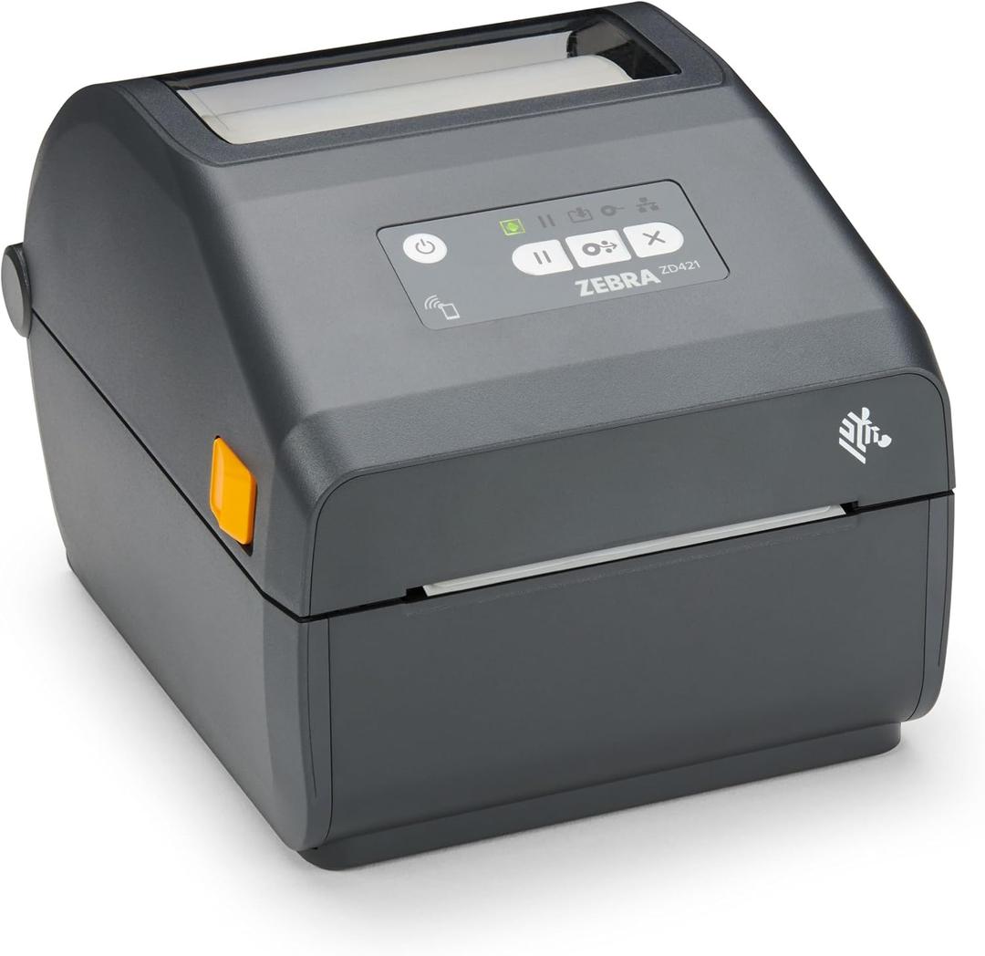 ZEBRA ZD421 Direct Thermal Desktop Printer 300 dpi Print Width 4-inch Wired USB Connectivity for Model Number ZD4A043-D01M00EZ, No Thermal Ribbon Required