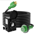 Emergency Power Combo Kit, 100 Foot 30 Amp Generator Cord and Power Inlet Box, NEMA L14-30P to L14-30R Generator Cord with NEMA L14-30P Pre-Drilled Generator Inlet Box, ETL Listed