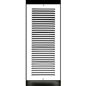 HVAC Premium 8'' x 28'' [Duct Opening] Flat Stamped Steel Return Air Grille - Sidewall and Ceiling - HVAC Vent Duct Cover - White [Outer Dimensions: 9.75''w X 29.75''h]