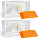 Kohree 320 Lumen LED RV Porch Light Exterior Utility 12V Lighting Fixture LED Panel, Replacement Lighting for RVs, Trailers, Campers, 5th Wheels. White Base, Clear and Amber Lenses Included, 2 Packs