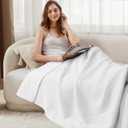 Tex Trend 100% Cotton Blanket King Size - Soft Waffle Weave Bed Blanket for Summer Cooling & Winter Warmth, Breathable Lightweight Cotton Throw, Perfect for Bed, Couch & Gifting, White, 108x90 Inches