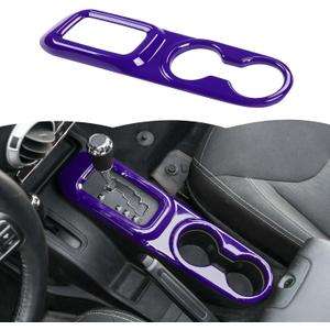 RT-TCZ Gear Shift Panel Trim Cover Cup Holder Trim Cover Decoration Interior Accessories Compatible with Jeep Wrangler JK JKU 2011-2017,Purple