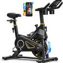 YPOO Exercise Bike, Adjustable Magnetic Resistance Stationary Bikes for Home Cardio with Exclusive App, Indoor Bike with 330lbs Weight Capacity Comfortable Seat, Tablet Mount and Fitness Courses