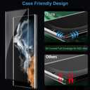 3 Pack Galaxy S22 Ultra Screen Protector, HD Clear Tempered Glass, Fingerprint Unlock, 3D Curved, Scratch Resistant, No Bubble for Samsung Galaxy S22 Ultra 5G Glass Screen Protector