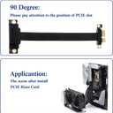 Photect 2 Pieces PCI E PCI Extension Cable PCIE Riser 1X Express 36pin with Gold Plated Connector, 90 Degree, 20 cm