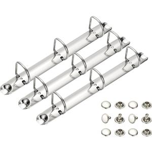 PATIKIL A5 3 Hole Ring Binder Mechanisms, 3 Set 0.8" D Ring Replacement Binder Planner Loose Leaf Binding Spines for Organizers DIY Fill Paper Storage Folder Accessories, 25mm Silver Tone