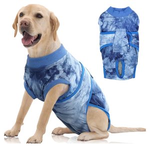 FUAMEY Recovery Suit for Dogs After Surgery,Soft Breathable Dog Bodysuit E-Collar & Cone Alternative Surgical Suit,Male Female Dog Neuter Spay Suits Anti Licking Wounds Onesie Blue Tie Dye XL