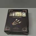 N9R 160pcs Gold Plastic Silverware - Gold Plastic Utensils Set - Tableware Flatware Kit 80 Forks, 40 Spoons, 40 Knives Disposable Cutlery Set for Party, Wedding, Birthday