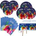 Among Party Supplies 41Pack include 20 plates, 20 napkins 1 tablecloth for Among birthday party Decoration