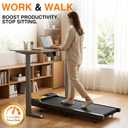 Walking Treadmill Pad Under-Desk with Incline - 2.5HP Home Running Pad LED Display Exercise Machine with Remote Control (Gold)