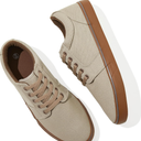 BENPAO Mens White Casual Shoes All Black Fashion Sneakers for Men Low Top Lace Up Canvas Shoes 9.5