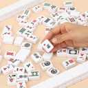 American Mahjong Tile Set,166 White Tiles Mahjong Set,4 Colors Mahjong Racks,Travel Mahjong Set with Green Carrying Bag