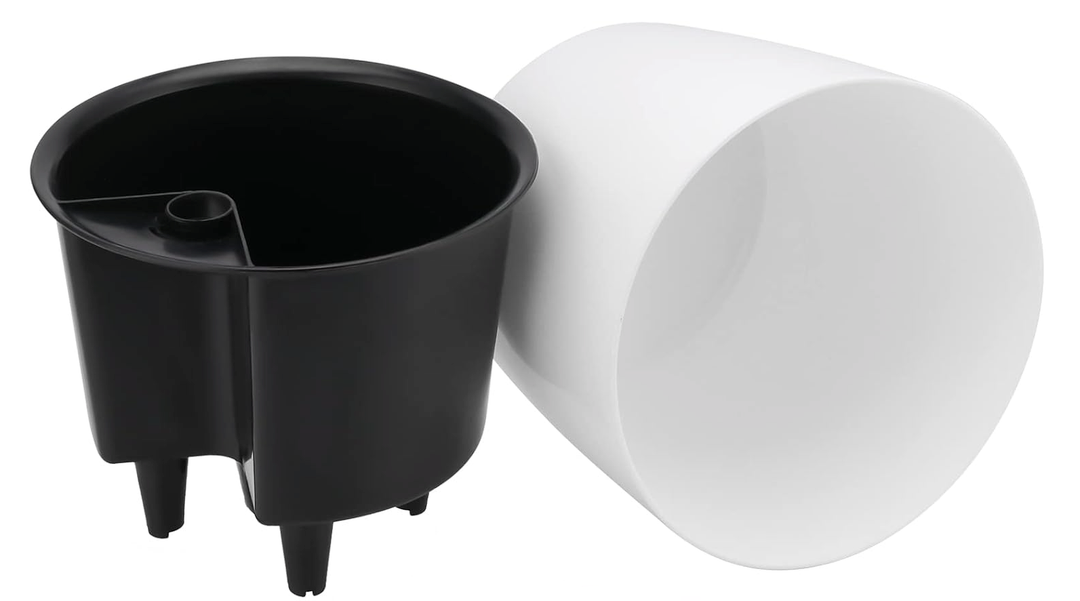7 Inch Self Watering Planter for Indoor Plants, White Decorative Round Plastic Self Watering Pots