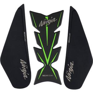 Compatible Kawasaki Ninja 400 Motorcycle Tank Pad Kit Side Knee Guard Sticker Fuel Tank Protector (Green)