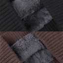 2 Pack Fleece Lined Slouchy Stocking Winter Warm Beanie Men Women Soft Knit Thermal Cuffed Skull Cap Plain Hat (Medium-Large, 2p--coffee-black)