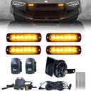 UTV Turn Signal Kit with 110dB Horn, Pre-Wired, Plug and Play UTV ATV Blinker with Rocker Switch, Rectangle Universal Street Legal Turn Signals Compatible with Polaris, Can-Am, Teryx, CFMOTO