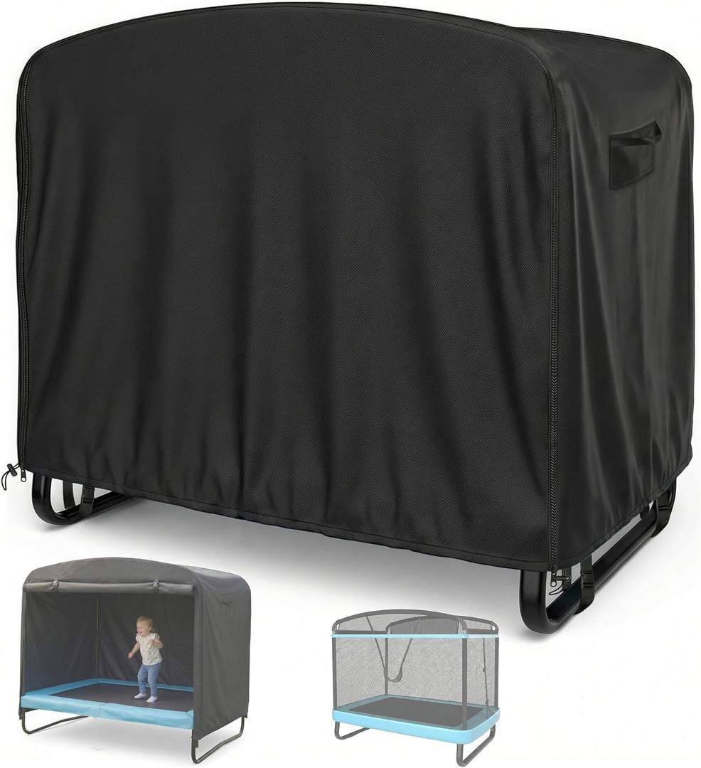 6FT Mini Trampoline Cover, Rectangular Trampoline Cover Heavy-Duty 420D Outdoor Trampoline Shade Cover Waterproof 6FT Toddlers Trampolines Protection Cover