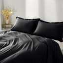 2 Pack Envelope Pillowcase Black Microfiber Pillow Cases Queen Size Pillow Case 20x30 Soft Breathable and Non Shrinking Wide Edge Pillowcase