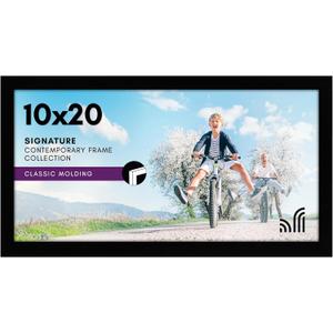 Americanflat 10x20 Picture Frame with Polished Plexiglass - Signature Collection - Gallery-Style Frames Made of Engineered Wood - Photo Frame for Wall Display - Black