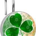 St. Patrick's Day 12pcs Clover Shower Curtain Hooks, Decorative Shower Curtain Hanger Rings Roller, Stainless Steel Round Shower Rings Hangers for Bathroom (Color-14)