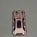 Phone Case Compatible with iPhone 17 Pro Max Case With Slide Camera Lens Cover & HD Screen Protector & Kickstand, Dual-Layer Shockproof Military-Grade Drop Protection, for 17 ProMax (Rose Gold)