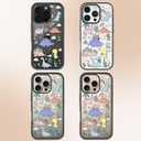 for iPhone Case - [6.6 ft Military-Grade Drop Protection] [Anti-Peel Technology] Clear Black TPU Bumper Case with Cute Design (Cartoon Dinosaur, iPhone 16 Pro)