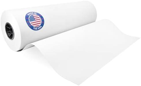 White Kraft Paper Roll 30" x 8640" (720 feet) - Quality USA-Made Large Paper Roll 50lb Thickness for Packing, Moving, Shipping & Crafts/Art - 100% Recyclable Natural Wrapping Material by IDL Packaging